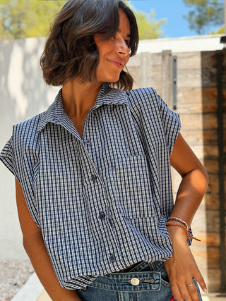 Chemise CARREAUX sans manche marine