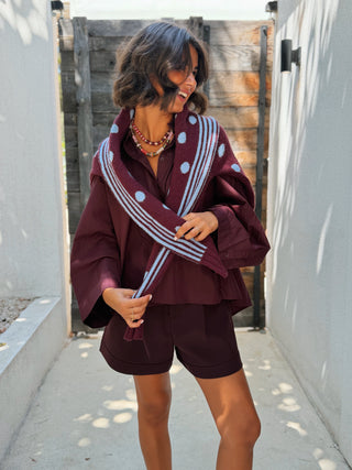 Chemise POPELINE prune