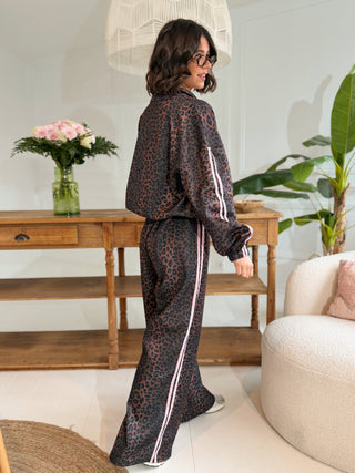 Ensemble LÉOPARD rayures rose