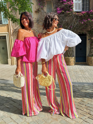 Top LÉNA bardot fuschia