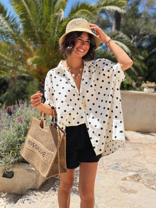 Chemise POPPY à pois noir