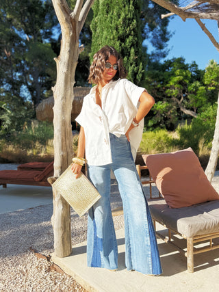 Chemise en coton ÉTOILE DE MER blanc
