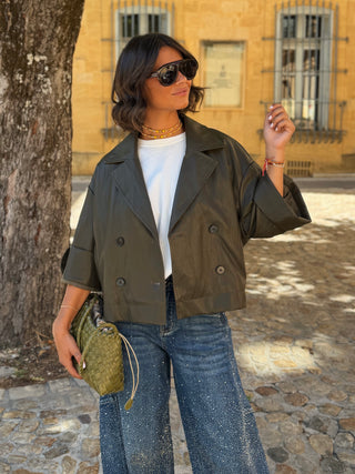 BOMBERS smili-cuir kaki