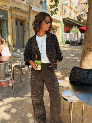 Pantalon CARGO léopard