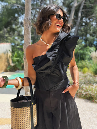 Sac en cuir SEAU noir