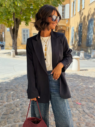 Blazer RAYÉ marine