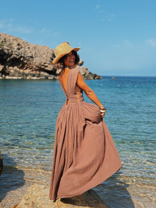 Robe ORA chocolat (Pré-Commande)