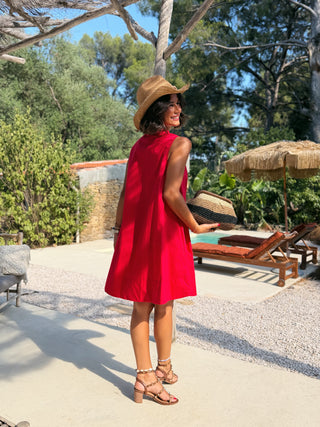 Robe TRAPÈZE rouge