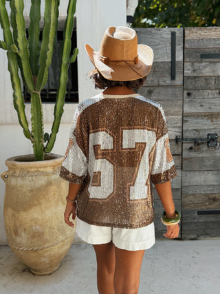 Tee-shirt PAILLETTES bronze