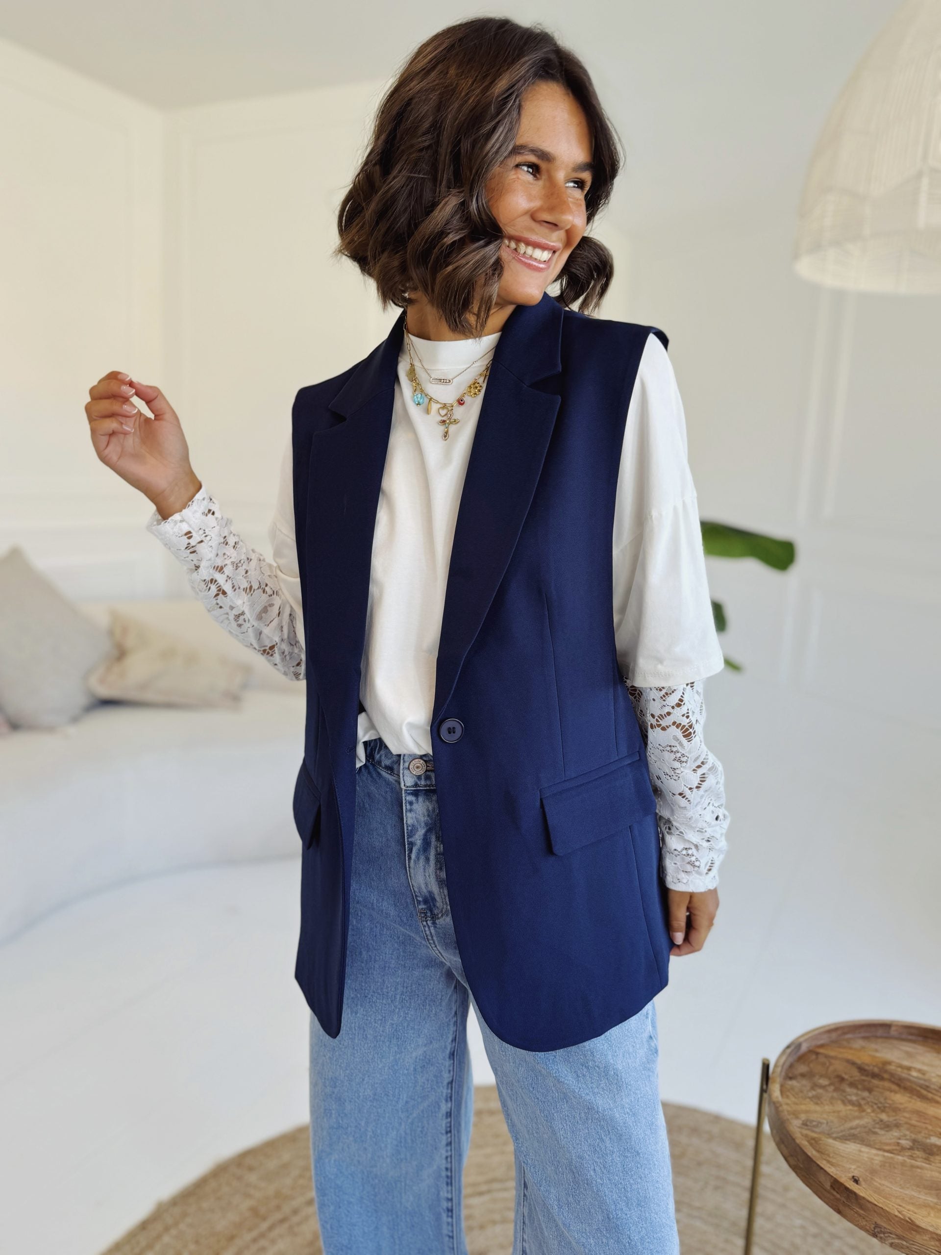 Blazer sans manche marine –1
