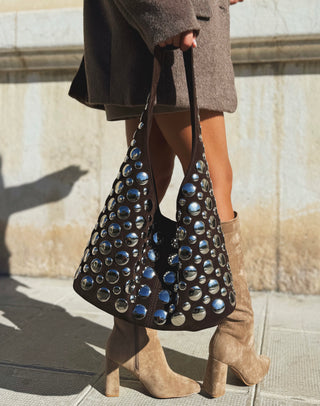 Sac MATT clouté chocolat
