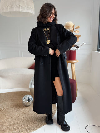 Manteau CHICAGO en laine noir