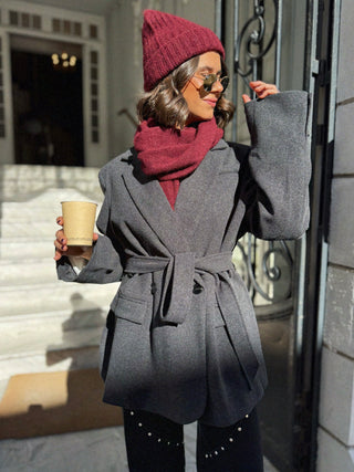 Ensemble BONNET - ÉCHARPE bordeaux (Pré-commande)