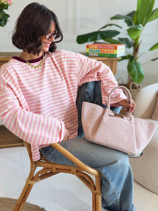 Tee-shirt MARINIÈRE rose&blanc