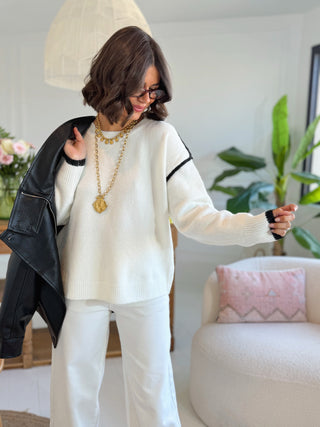 Pull BICOLORE blanc&noir