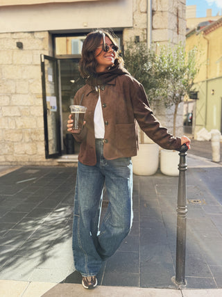 Jean large BARREL denim bleu foncé