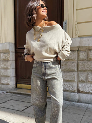 Pull ANNA manches longues beige