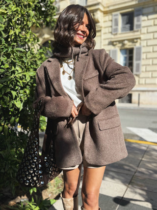 Blazer avec de la LAINE taupe