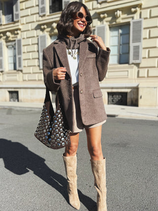 Blazer avec de la LAINE taupe