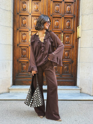 Sac MATT clouté chocolat