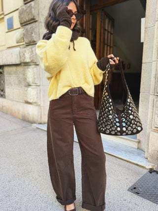 Sac MATT clouté chocolat