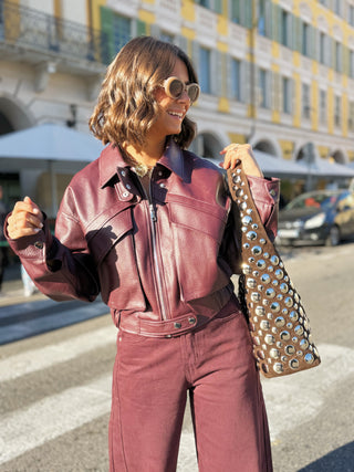 Sac MATT clouté chocolat