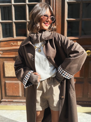 Trench CHARLOTTE long chocolat