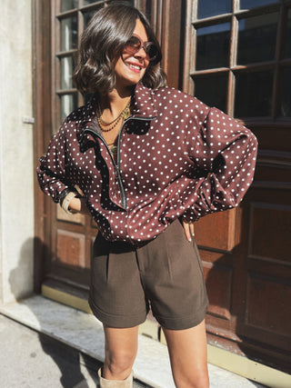 Veste à POIS chocolat