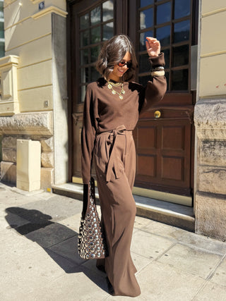 Pull ANNA manches longues chocolat
