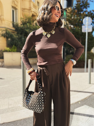Sac clouté chocolat - petit modèle