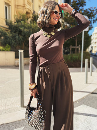 Sac clouté chocolat - petit modèle