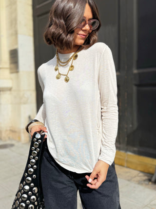 Sous-pull avec du CACHEMIRE beige