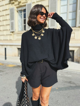 Pull col roulé LOUISE noir