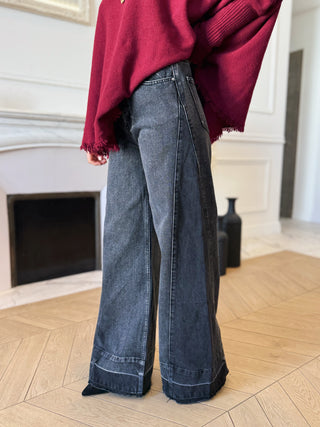 Pull col roulé LOUISE bordeaux