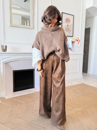 Pantalon en DAIM marron