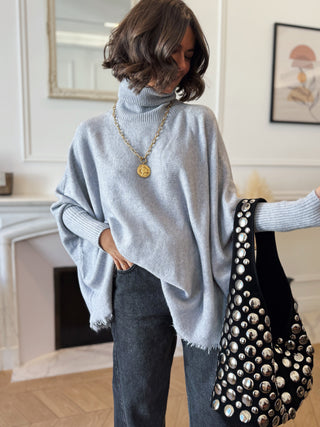 Pull col roulé LOUISE gris