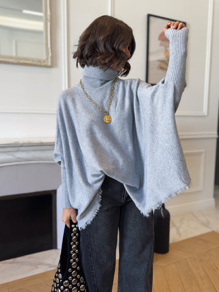 Pull col roulé LOUISE gris