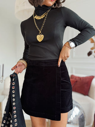 Jupe-short VELOURS noir