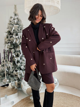 Blazer COEUR bordeaux
