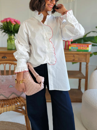 Chemise VOLANTS blanc