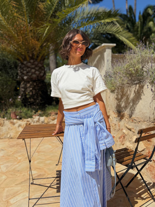 Jupe CHEMISE rayée bleu (pré-commande