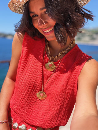 Sautoir COQUILLAGE CORAIL