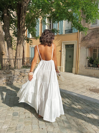 Robe en coton SOLEIL blanc