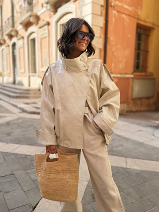 Veste COL MONTANT beige