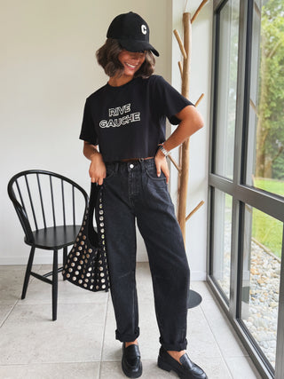 Tee-shirt court RIVE GAUCHE noir