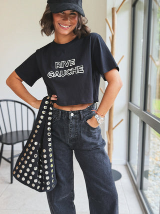 Tee-shirt court RIVE GAUCHE noir