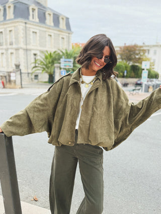 Bombers façon daim OSLO kaki (Pré-commande)
