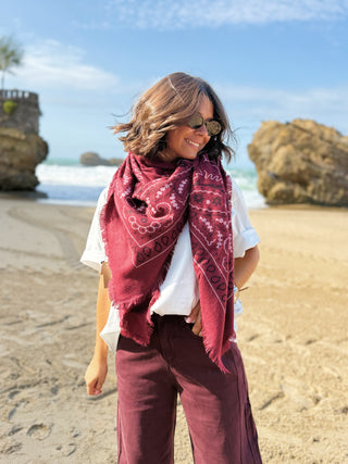 Écharpe BANDANA bordeau
