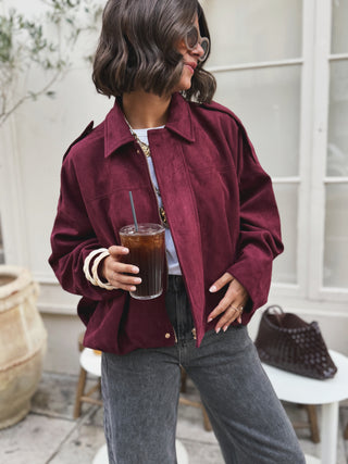 Cagoule MARINIÈRE rose&bordeaux