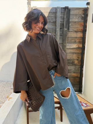 Chemise POPELINE chocolat